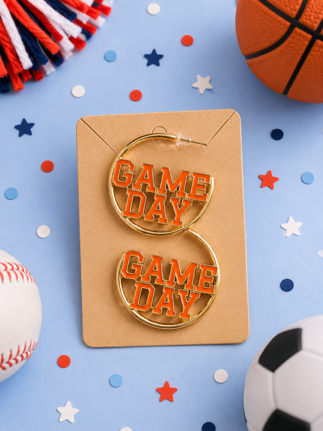 Orange Game Day Earrings