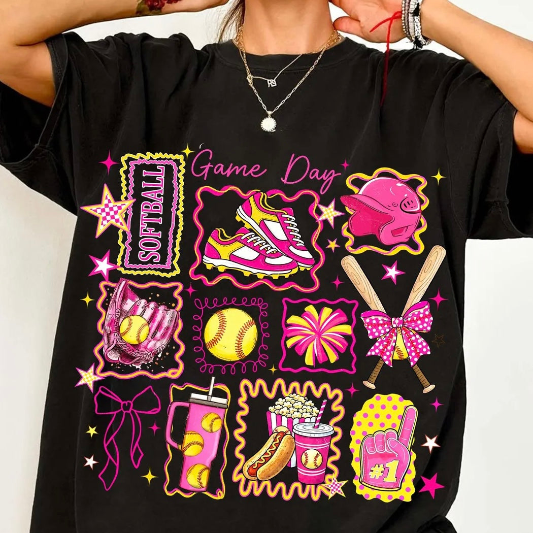 Doodle Softball Tee