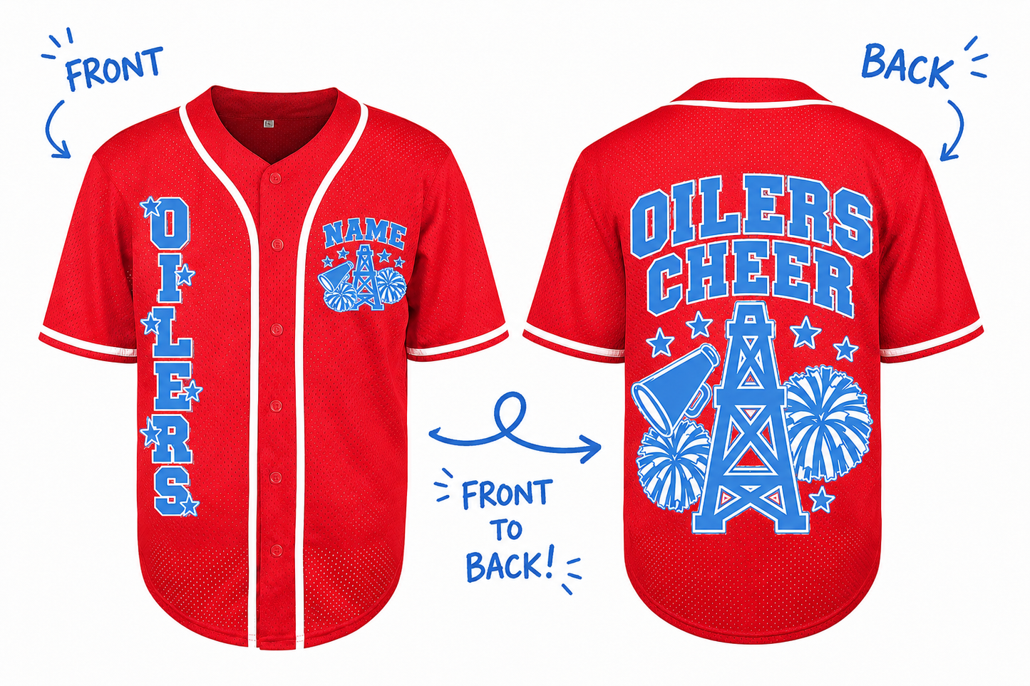 Oilers Cheer Custom Jersey