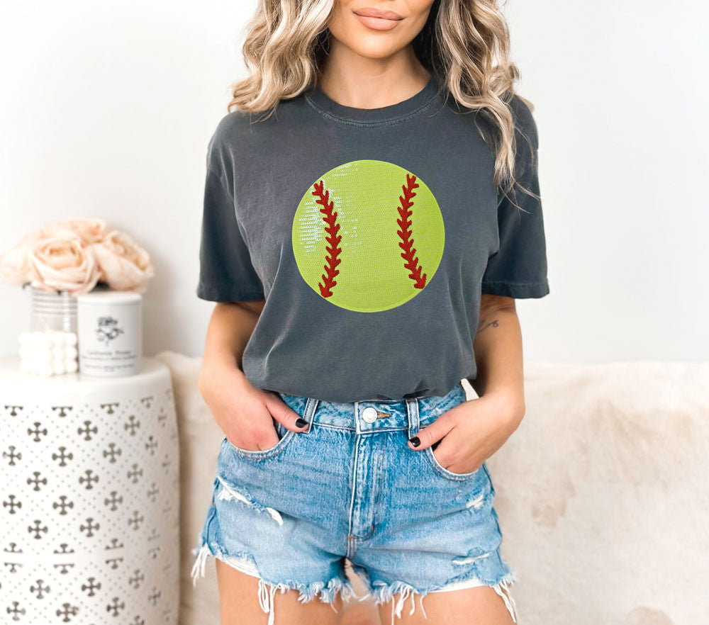 Sequin Softball Patch Tee