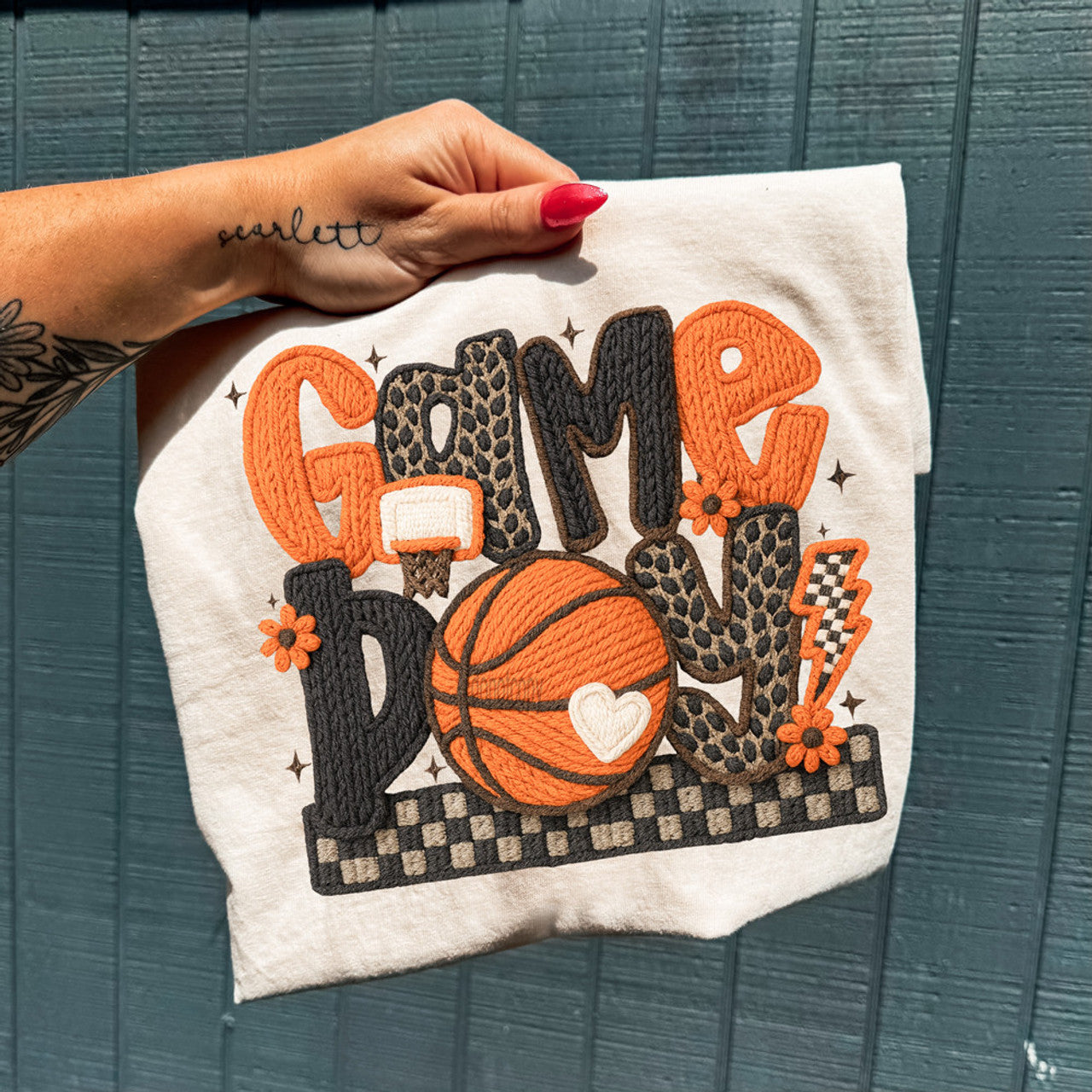 Faux Yarn Basketball Game Day Tee