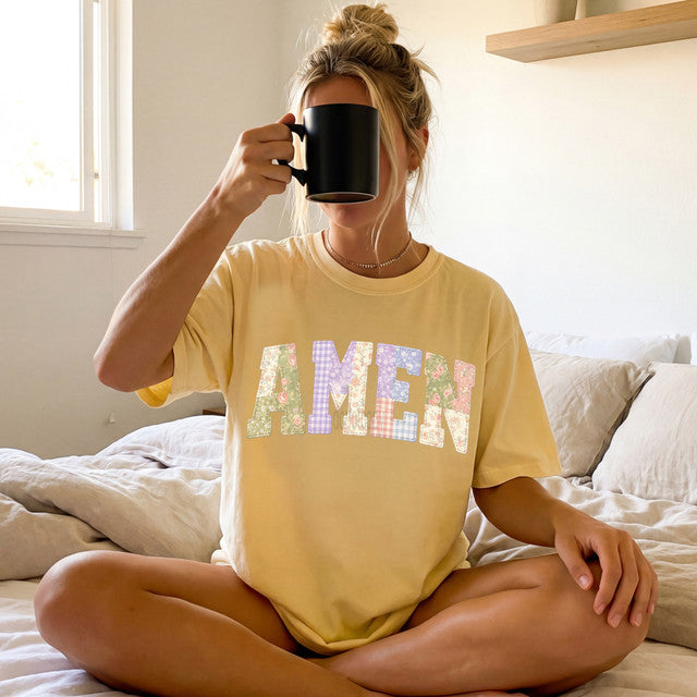 Patchwork Amen Tee