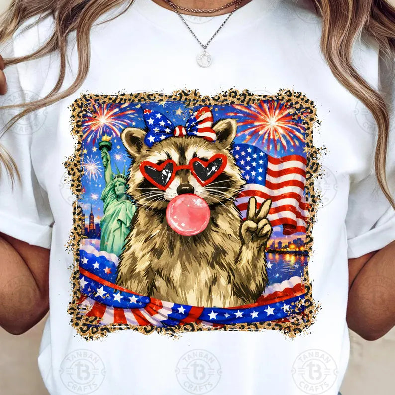 Patriotic Raccoon Tee