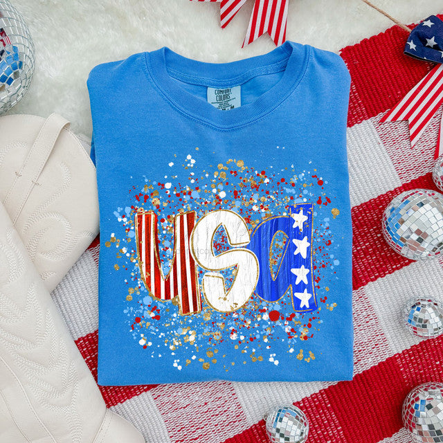 USA Patterned Tee