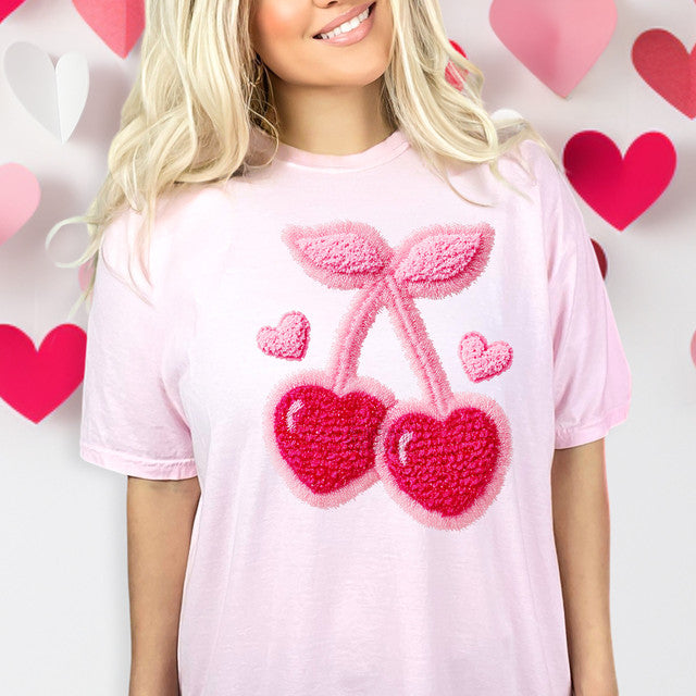 Faux Yarn Cherry Tee