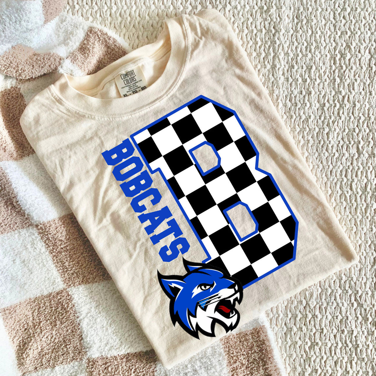 Checkered Bobcats Tee