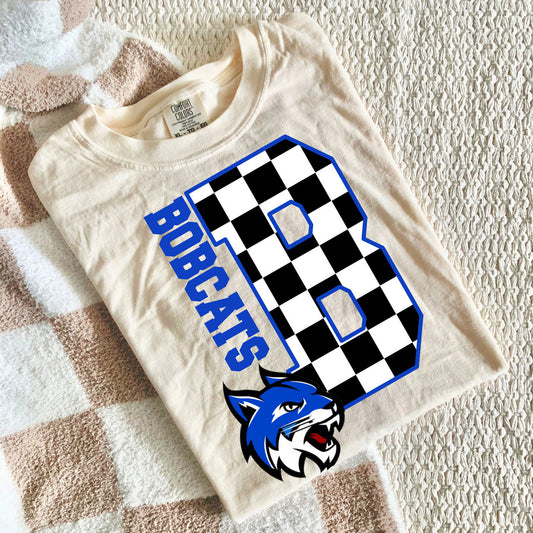Checkered Bobcats Tee