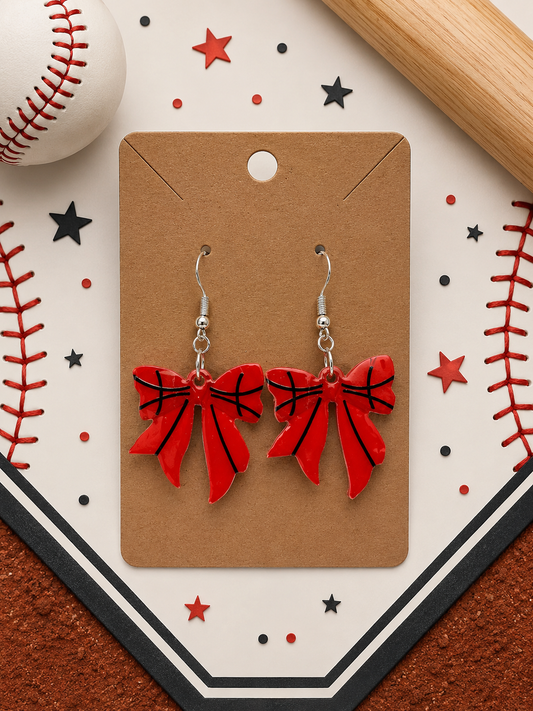 Basketball Bow Earrings