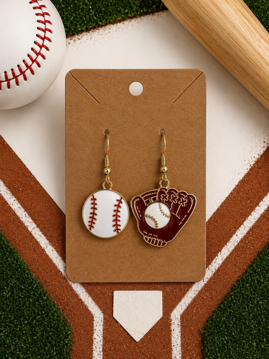 Baseball & Mit Earrings