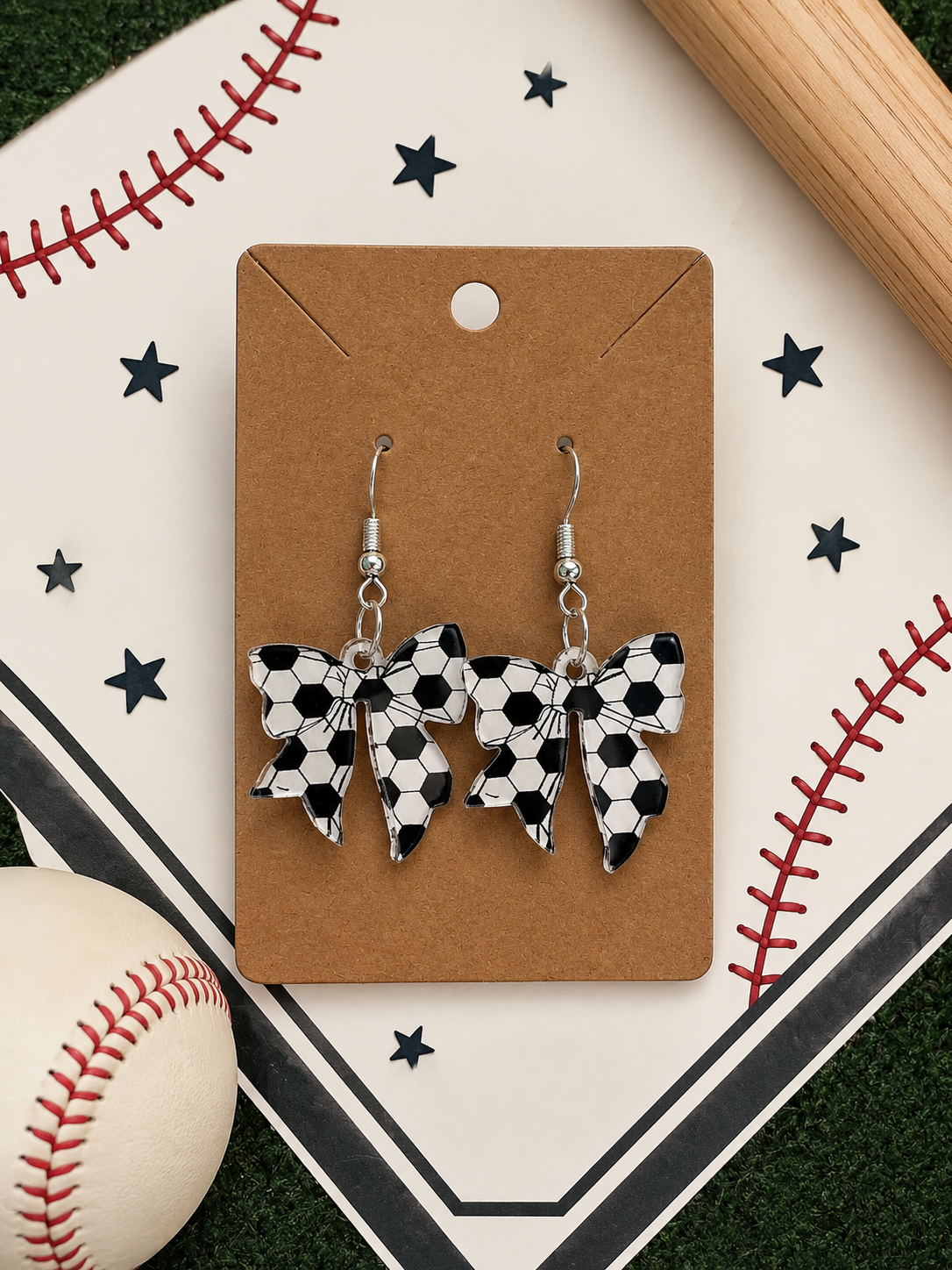 Soccer Bow Earrings