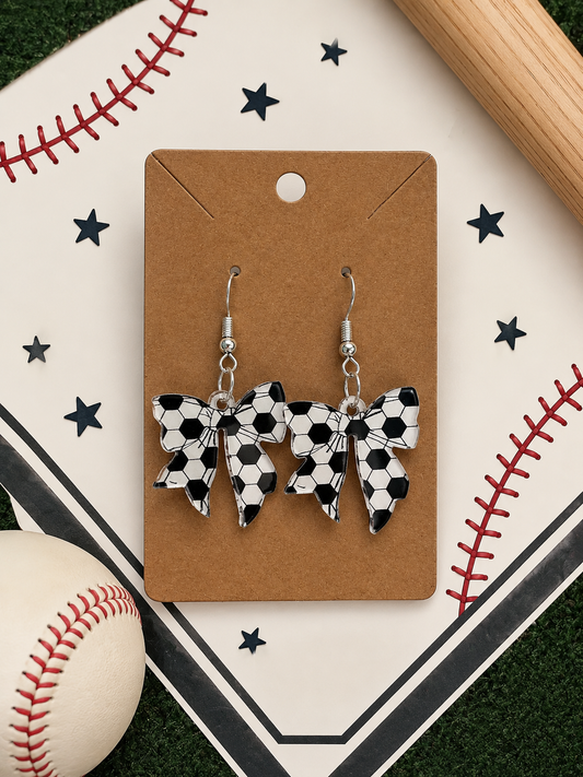 Soccer Bow Earrings
