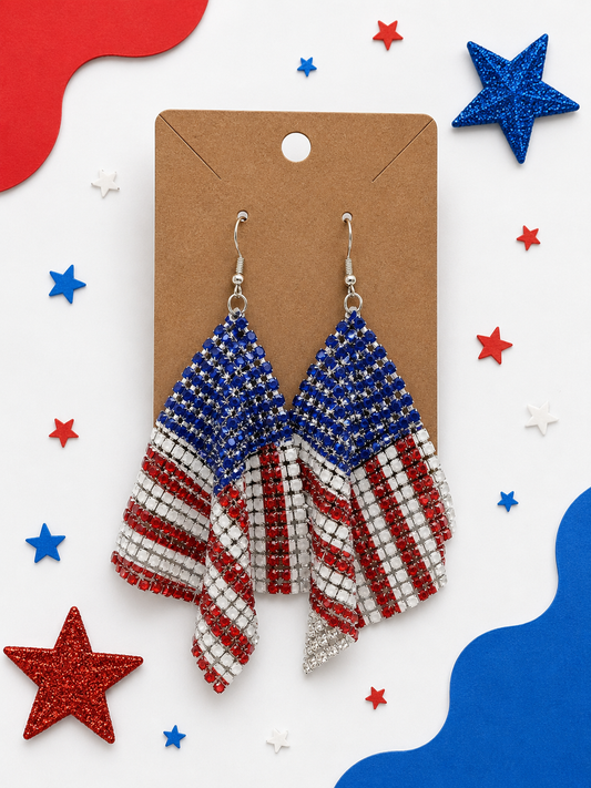 Metal Flag Earrings