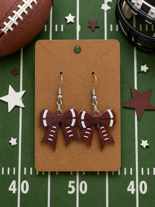 Football Bow Earrings