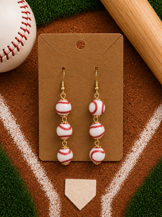 Dangle Baseball Earrings