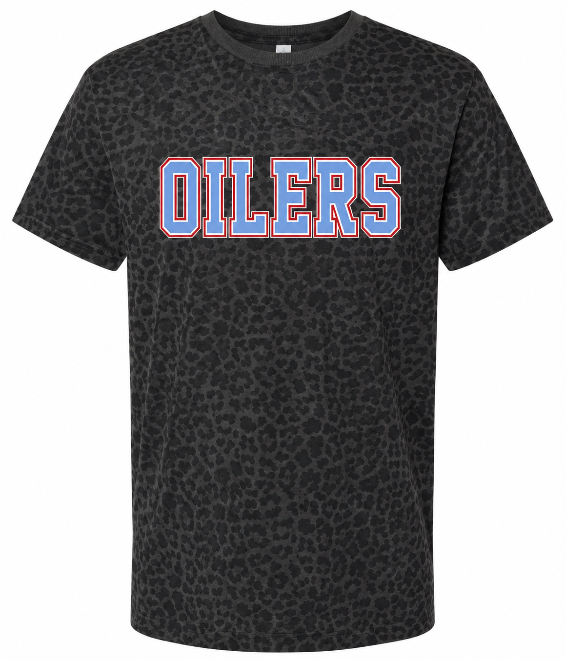 Oilers Black Leopard Tee