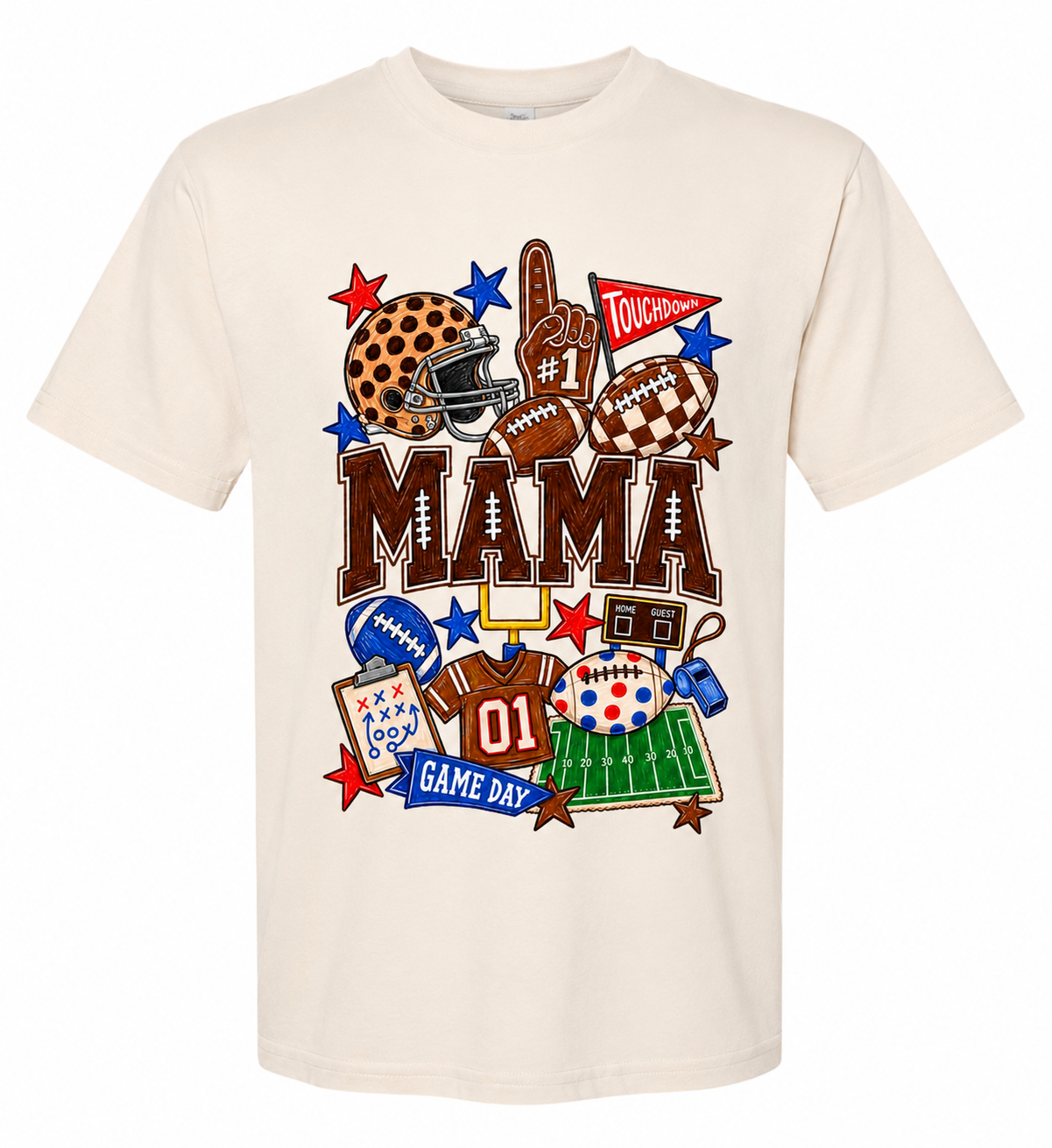 Mama Football Collage Tee