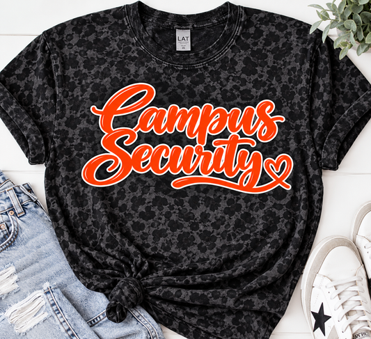 Campus Security Black Leopard Tee