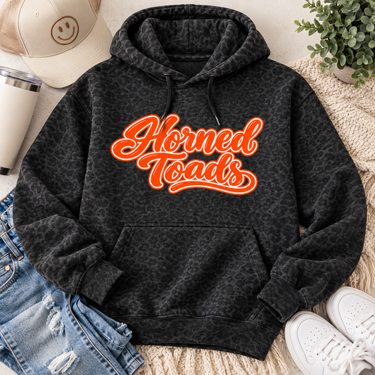 Horned Toad Black Leopard Hoodie