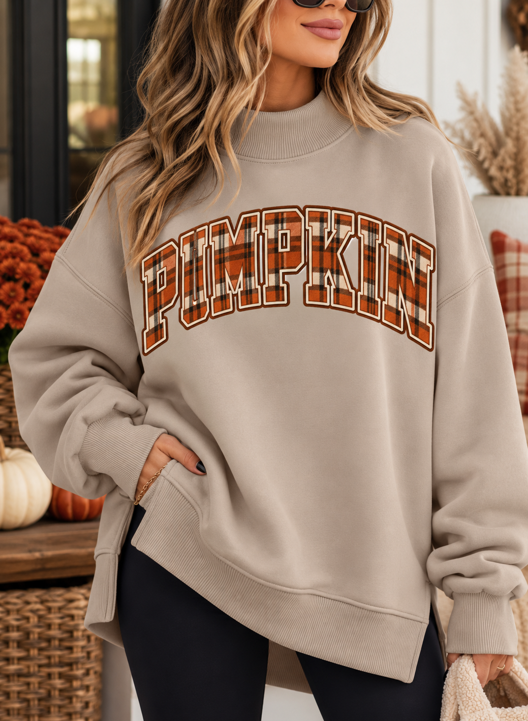 Pumpkin Mock-neck Sweatshirt