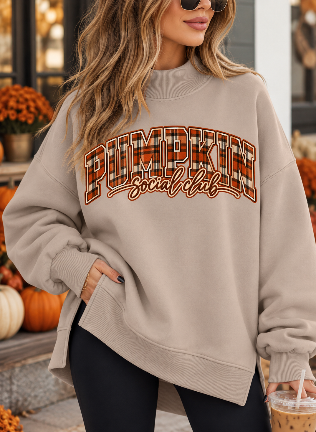 Pumpkin Social Club Mock-neck Sweatshirt