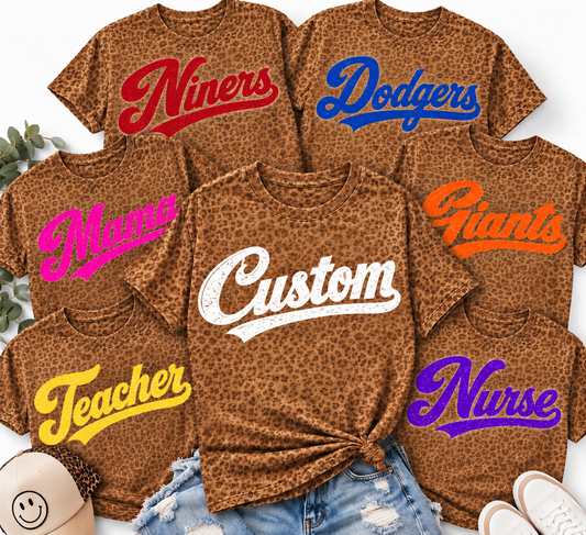 Custom Tan Leopard Tee