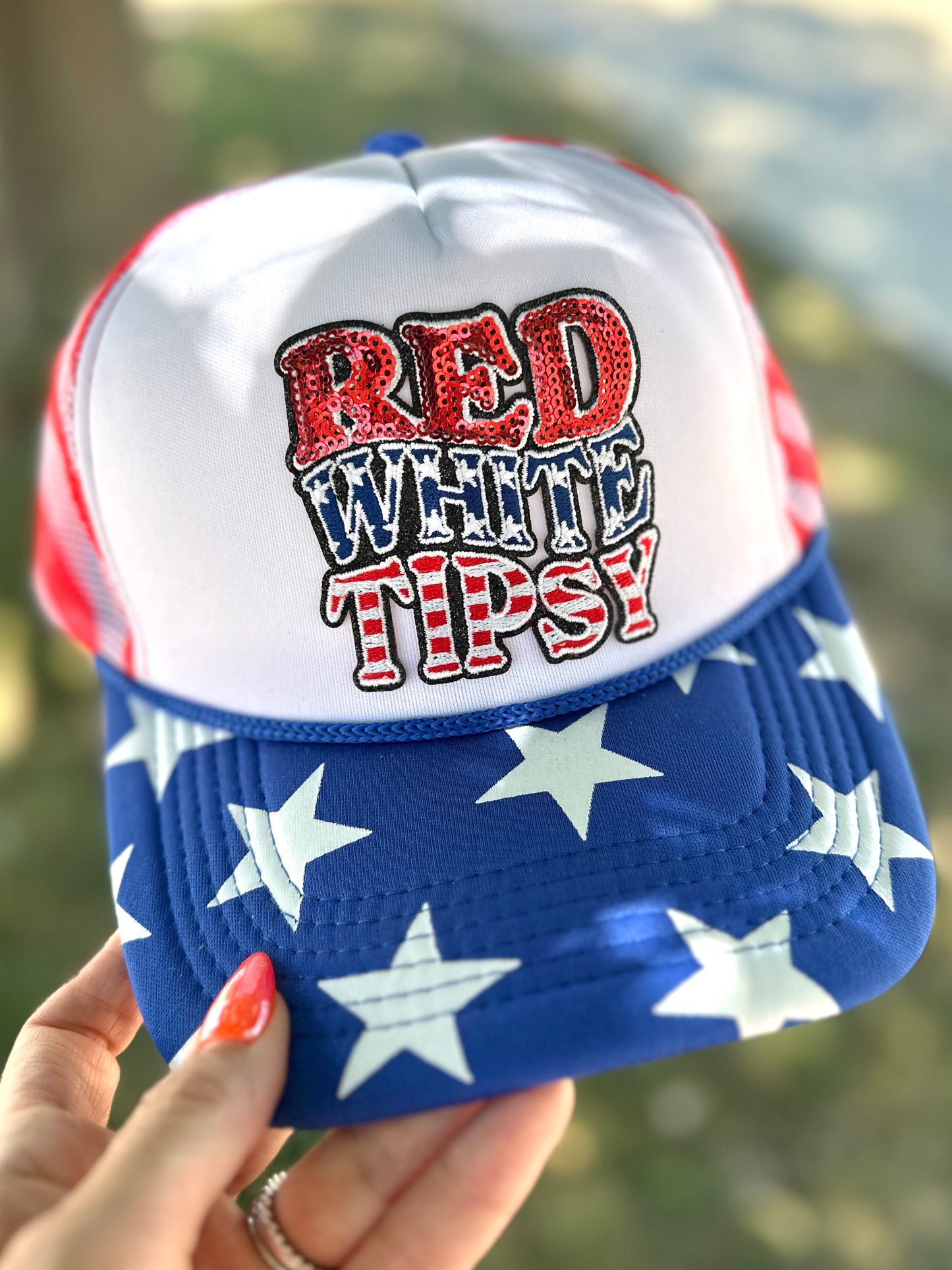 Red White Tipsy Trucker