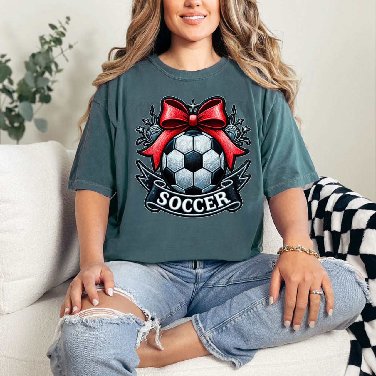 Red Bow Soccer Tee