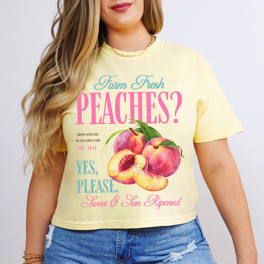 Peaches Cropped Tee
