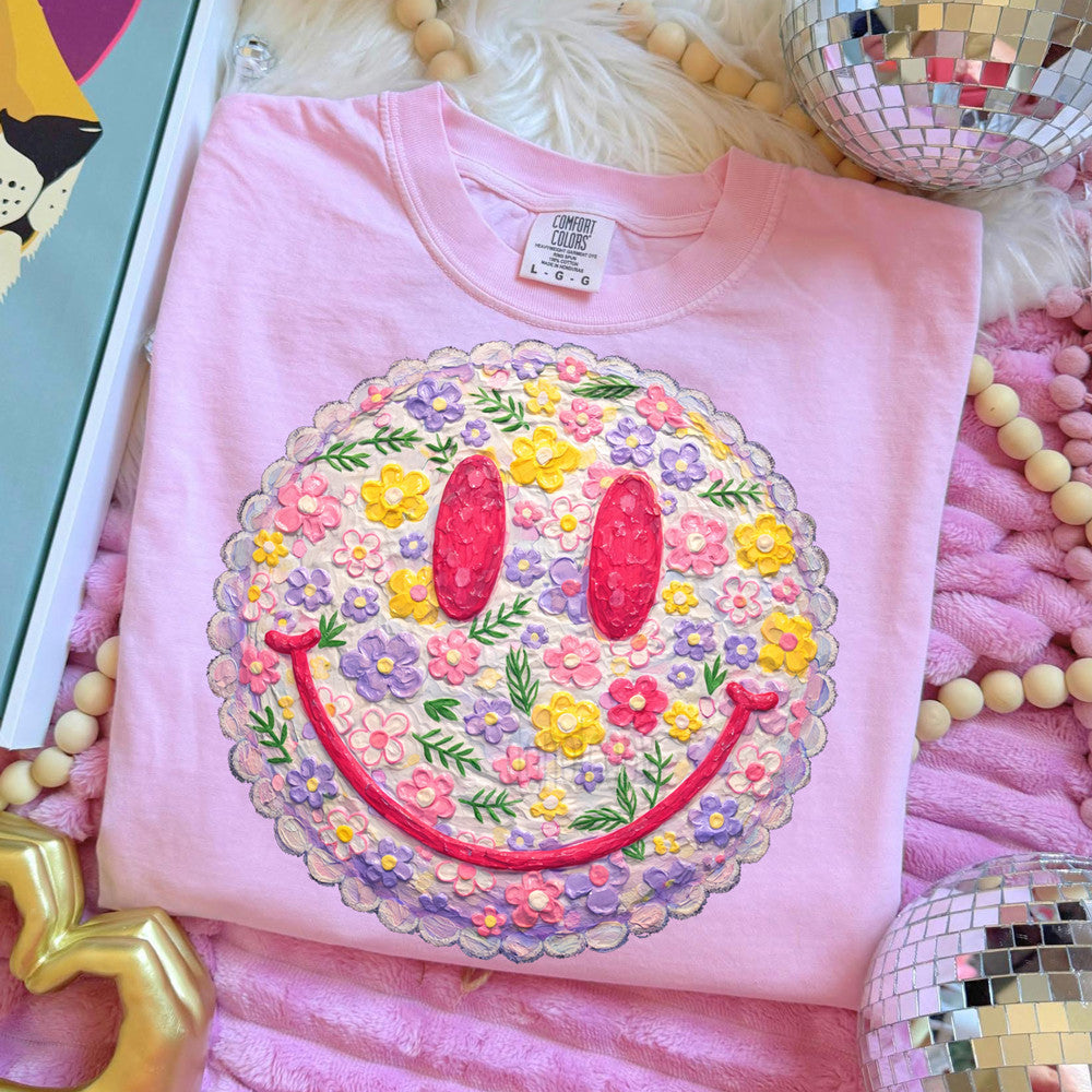 Floral Smiley Tee