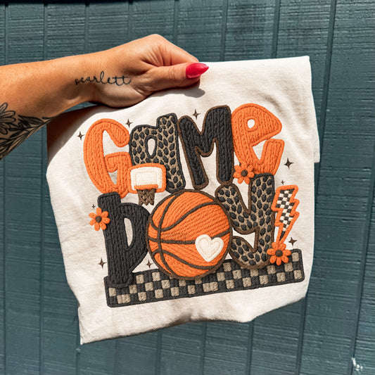 Faux Yarn Basketball Game Day Tee