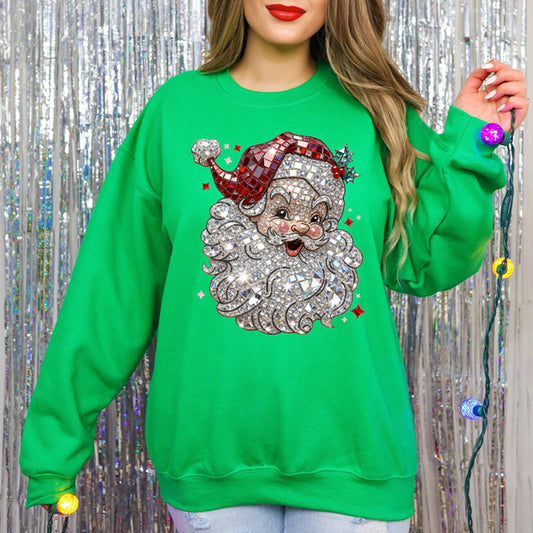 Faux Rhinestone Santa Crew