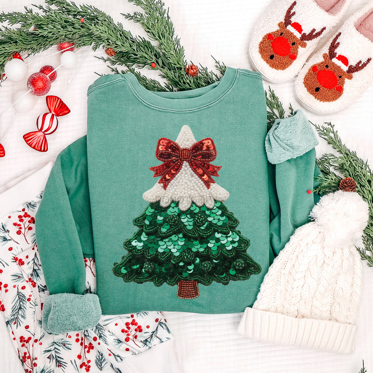 Faux Sequin Tree Crew