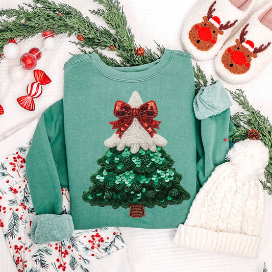 Faux Sequin Tree Crew