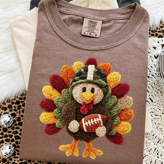 Faux Yarn Football Turkey Tee