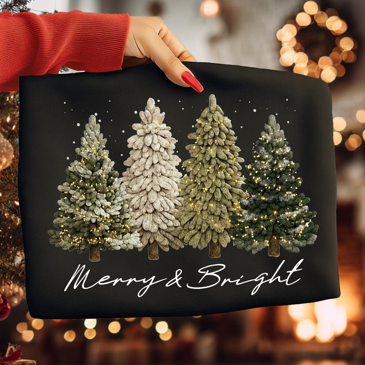 Faux Yarn Merry & Bright Crew