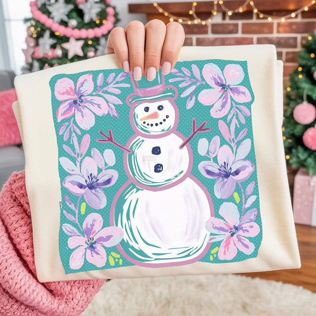 Floral Snowman Tee