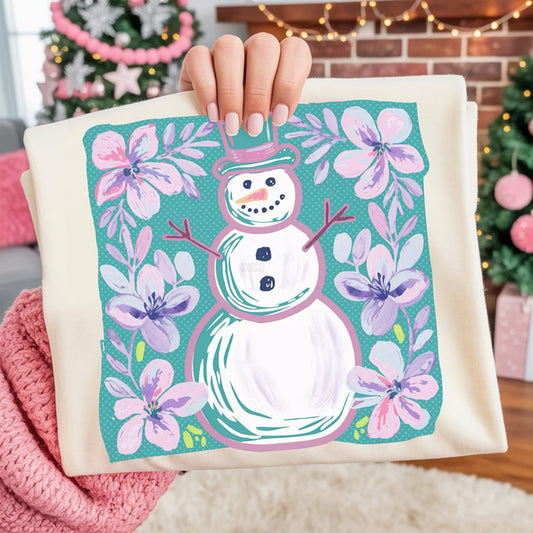 Floral Snowman Tee