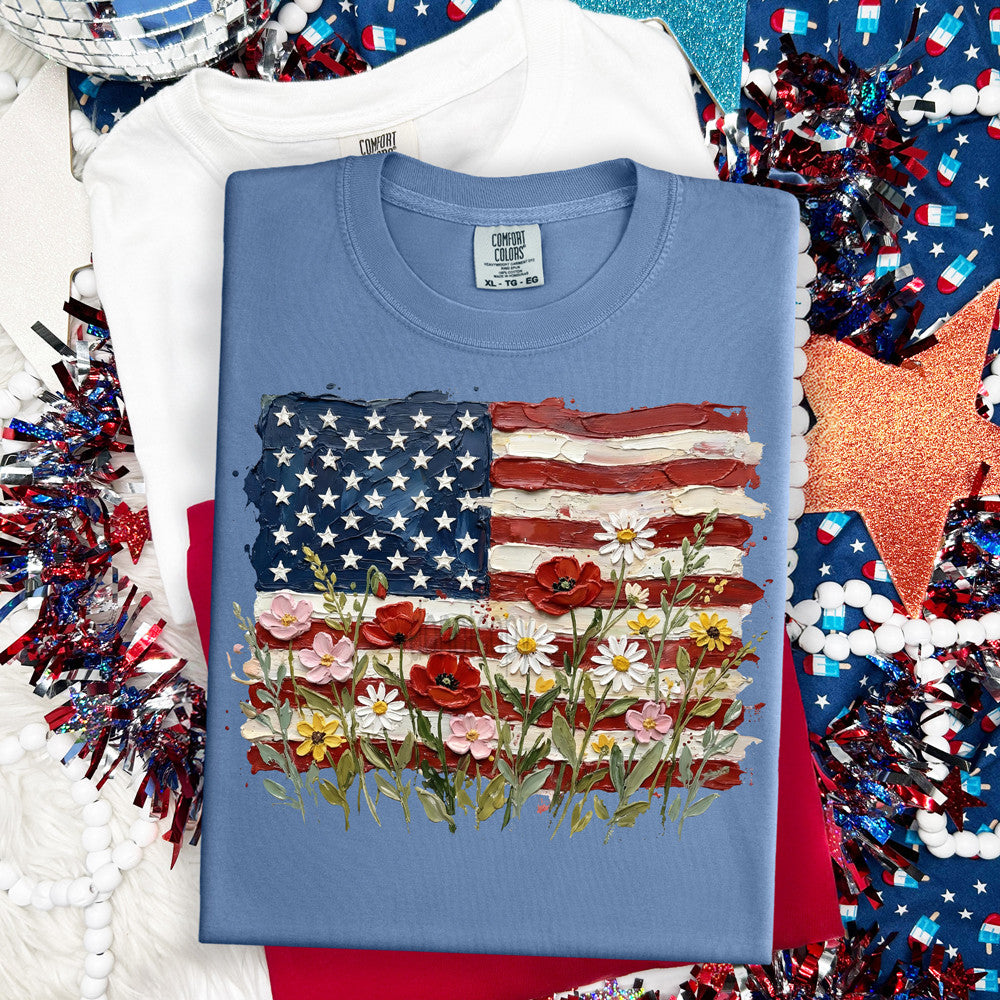 Floral Flag Tee