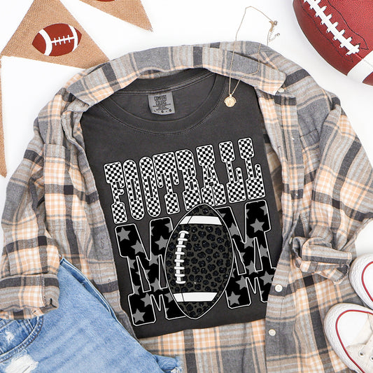 Patterned Football Mom Tee