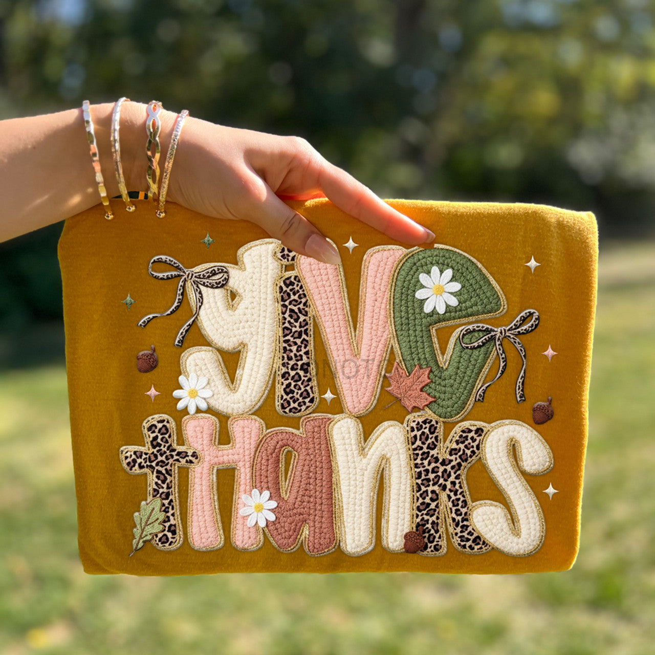 Give Thanks Leopard Tee