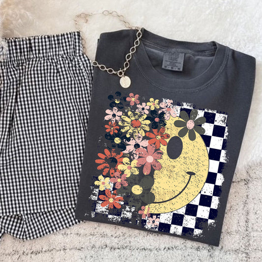 Floral Smiley Face Tee