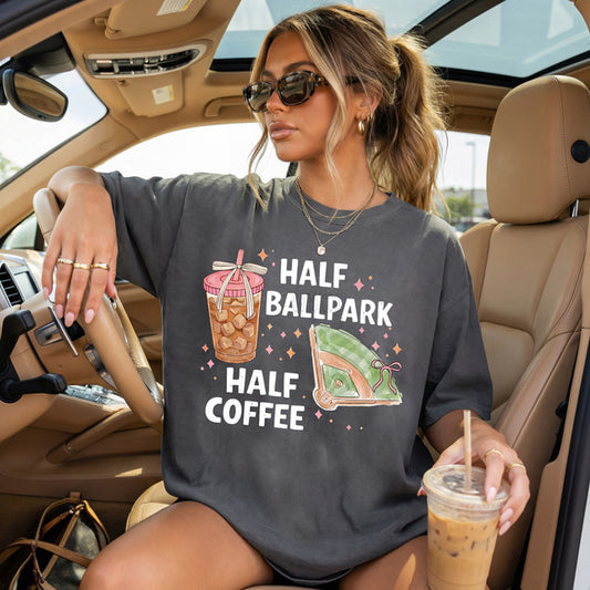 Half Ballpark Half Coffee Tee