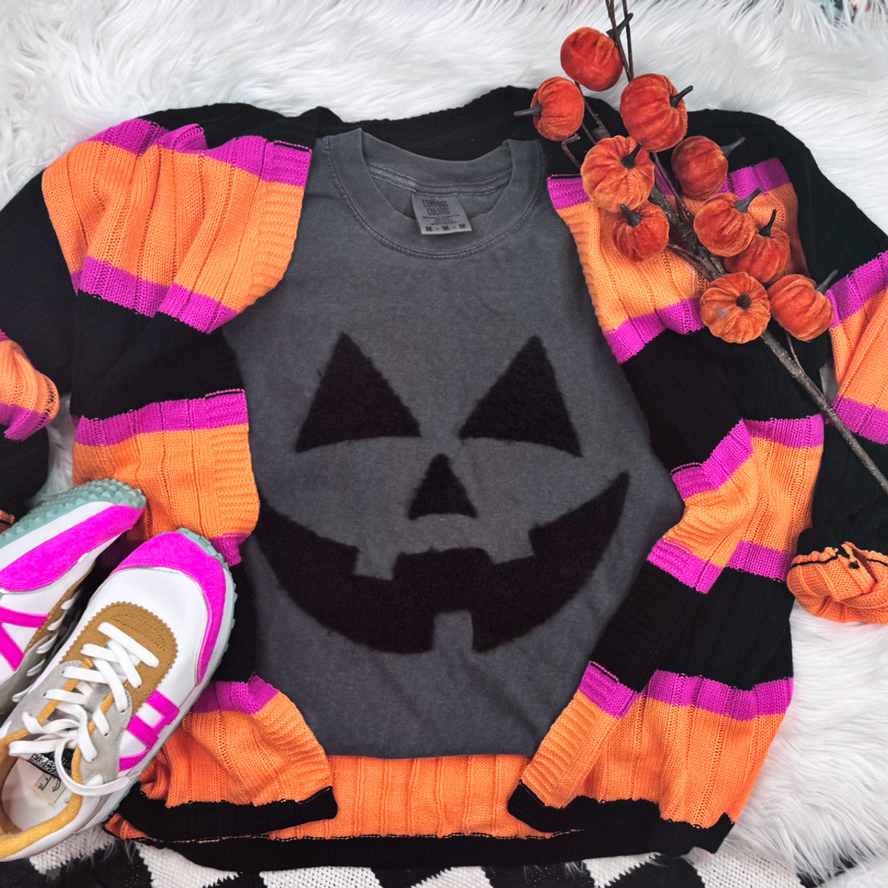 Chenille Pumpkin Tee