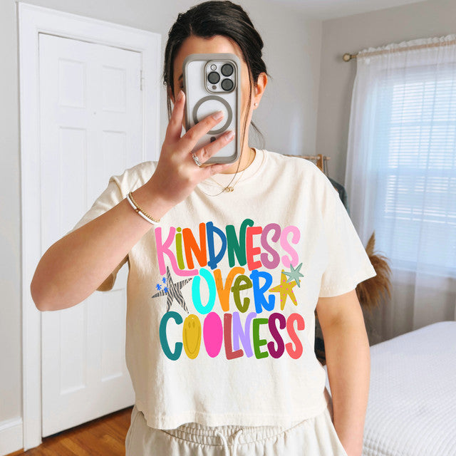 Kindness Over Coolness Cropped Tee