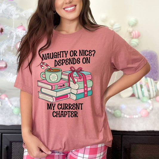 Naughty or Nice Book Tee