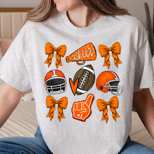 Orange Cheer Bow Tee