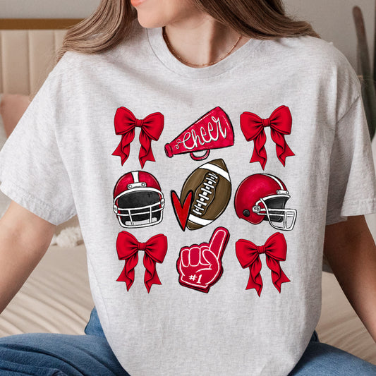 Red Cheer Bow tee