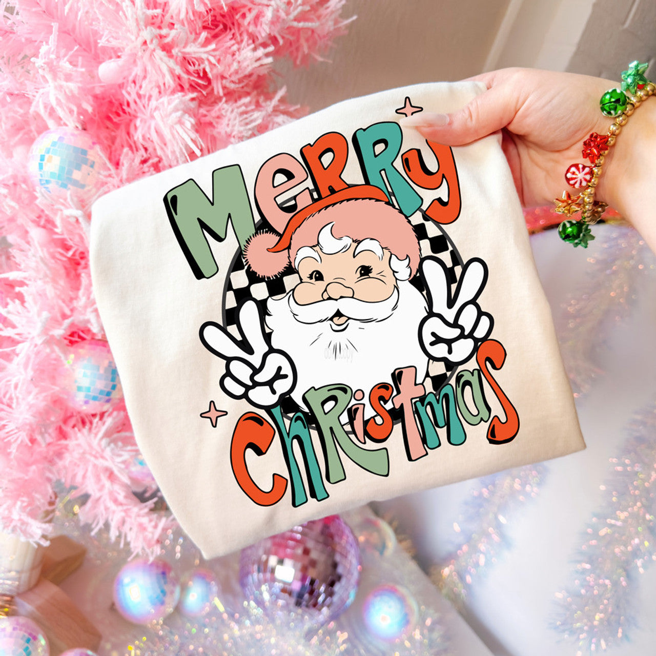 Retro Santa Peace Tee