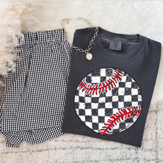 Checkered Baseball Tee