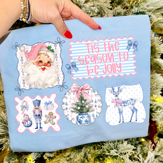 Blue Tis the Season Tee